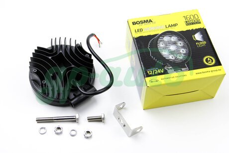 6094 BOSMA ДопФара WORK LED LAMP 12/24V 9XLED EPISTAR 3W 1600 LM 60° разсееный луч, круглая (1 шт) BOSMA 6094