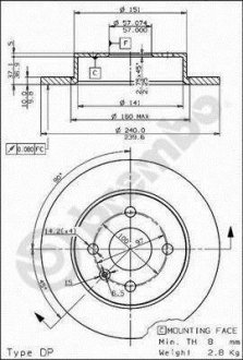 08.7626.75 BREMBO Тормозные диски