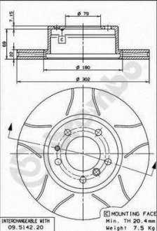 09.5142.76 BREMBO Тормозной диск