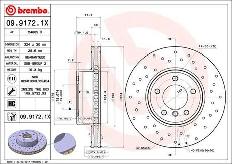 09.9172.1X BREMBO Диск тормозной