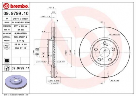 09.9799.10 BREMBO Диск тормозной