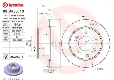 09.A453.11 BREMBO Тормозной диск
