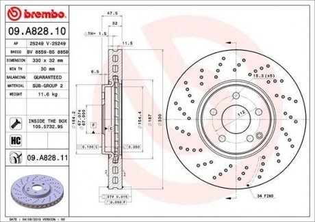 09.A828.11 BREMBO Тормозной диск