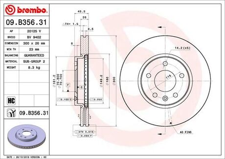 09B35631 BREMBO Tarcza ham. INSIGNIA B