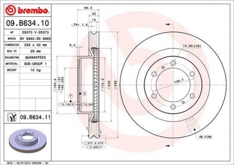 09.B634.11 BREMBO Диск тормозной