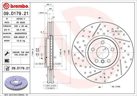 09D17921 BREMBO TARCZA HAMULCOWA PRZOD