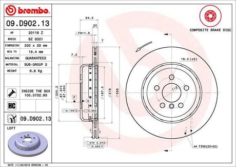 09D90213 BREMBO Тормозной диск