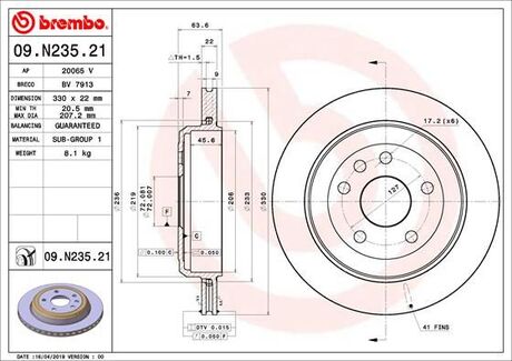 09N23521 BREMBO Тормозной диск