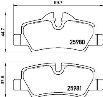 P06090 BREMBO Тормозные колодки дисковые, к-кт.