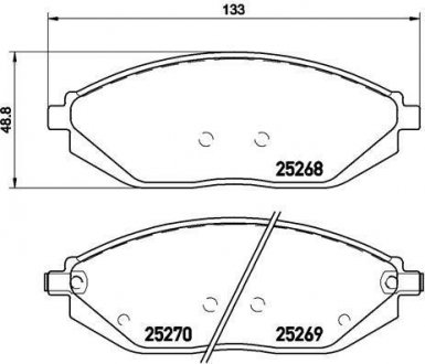 P10 054 BREMBO Тормозные колодки дисковые, к-кт.