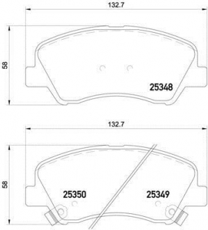 P18025 BREMBO Комплект гальмівних колодок с 4 шт. дисків