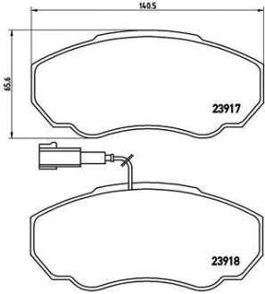 P 23 091 BREMBO Тормозные колодки дисковые, к-кт.