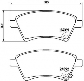 P23105 BREMBO Комплект гальмівних колодок с 4 шт. дисків