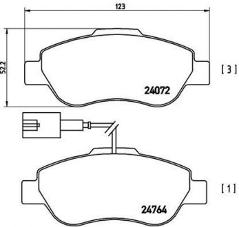 P 23 107 BREMBO Дисковые тормозные колодки компл.