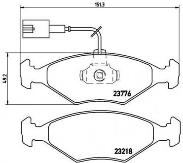 P 23 122 BREMBO Комплект тормозных колодок, дисковый тормоз