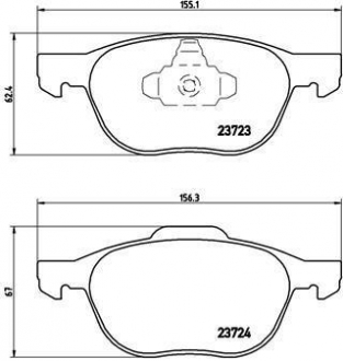 P24061 BREMBO Комплект гальмівних колодок с 4 шт. дисків