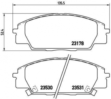 P28032 BREMBO Комплект гальмівних колодок с 4 шт. дисків