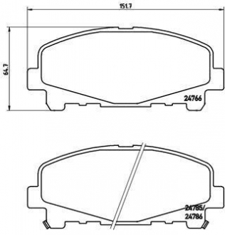 P28043 BREMBO Комплект гальмівних колодок с 4 шт. дисків