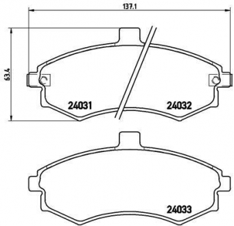 P30020 BREMBO Комплект гальмівних колодок с 4 шт. дисків