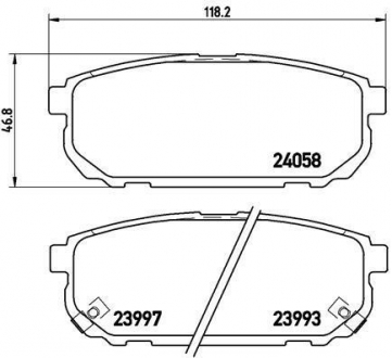 P30023 BREMBO Комплект гальмівних колодок с 4 шт. дисків