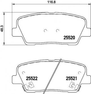 P30081 BREMBO Комплект тормозных колодок