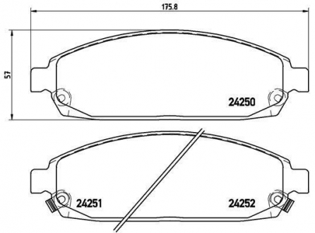 P37010 BREMBO Комплект гальмівних колодок с 4 шт. дисків