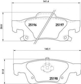 P37016 BREMBO Комплект гальмівних колодок с 4 шт. дисків