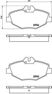 P50049 BREMBO Комплект гальмівних колодок с 4 шт. дисків