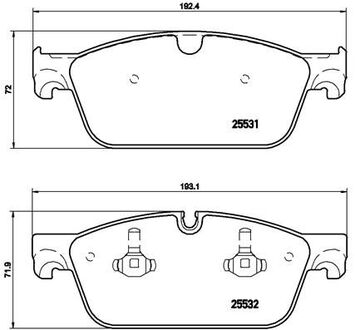 P50102X BREMBO Комплект гальмівних колодок с 4 шт. дисків