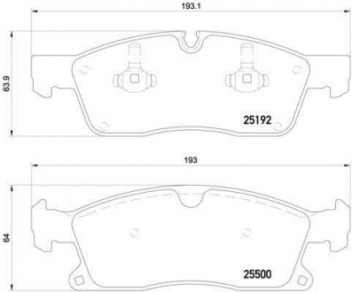 P50109 BREMBO Комплект гальмівних колодок с 4 шт. дисків