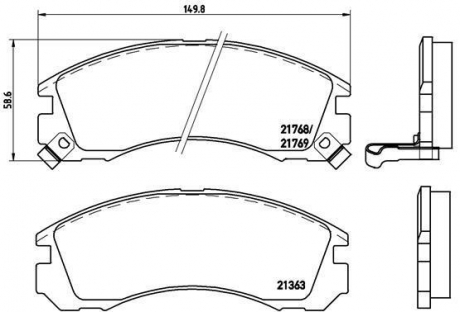 P54017 BREMBO Комплект гальмівних колодок с 4 шт. дисків