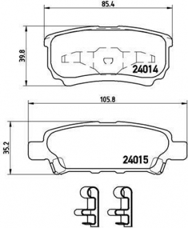 P54034 BREMBO Комплект гальмівних колодок с 4 шт. дисків