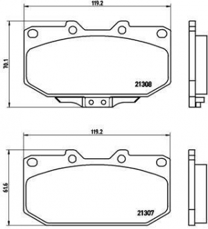 P56025 BREMBO Комплект гальмівних колодок с 4 шт. дисків