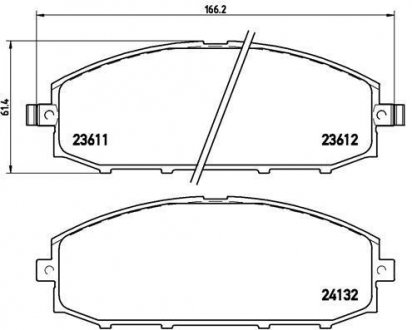 P 56 041 BREMBO Комплект тормозных колодок