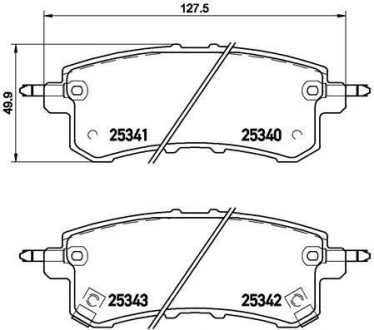 P56082 BREMBO Комплект гальмівних колодок с 4 шт. дисків