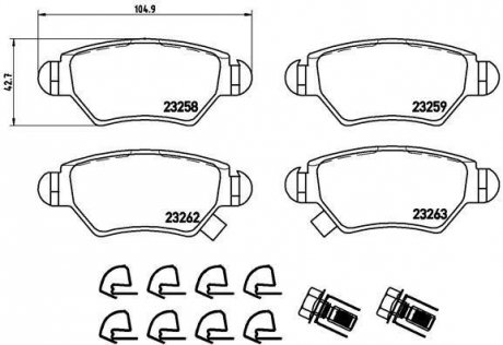 P 59 031 BREMBO Тормозные колодки дисковые, к-кт.