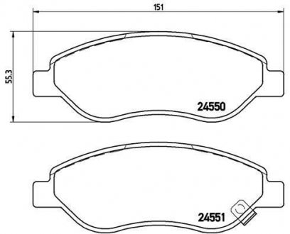 P 59 053 BREMBO Тормозные колодки, дискове гальмо (набір)