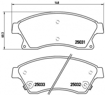 P59076 BREMBO Комплект гальмівних колодок с 4 шт. дисків