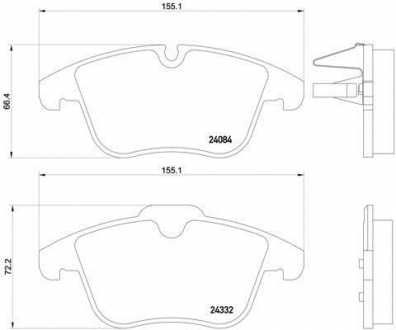 P61106 BREMBO Комплект дискових гальмівних колодоккомплект дискових гальмівних колодок