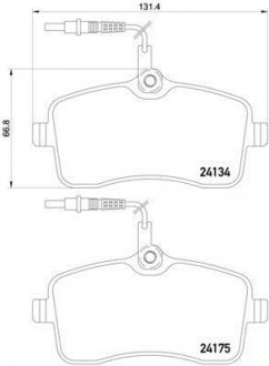 P61109 BREMBO Колодки тормозные PEUGEOT 407 04> передние с датчиком