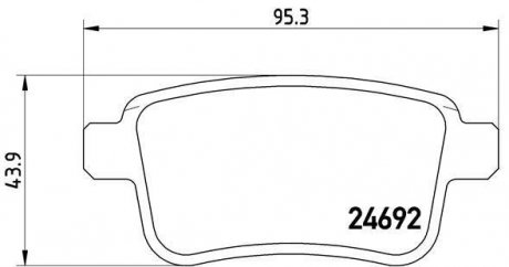 P 68 043 BREMBO Комплект тормозных колодок