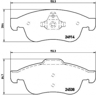 P68050 BREMBO Комплект гальмівних колодок с 4 шт. дисків