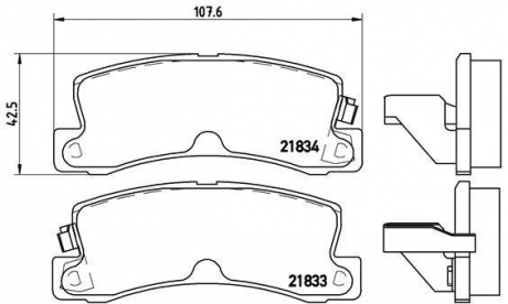 P83015 BREMBO Комплект гальмівних колодок с 4 шт. дисків