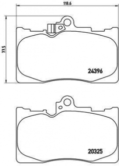 P83072 BREMBO Комплект гальмівних колодок с 4 шт. дисків