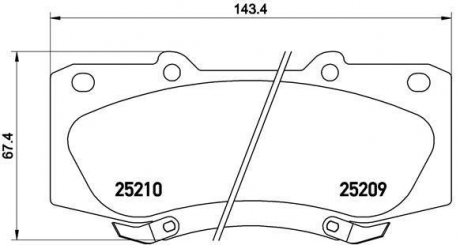 P83140 BREMBO Комплект гальмівних колодок с 4 шт. дисків