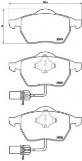 P85037 BREMBO Комплект гальмівних колодок с 4 шт. дисків