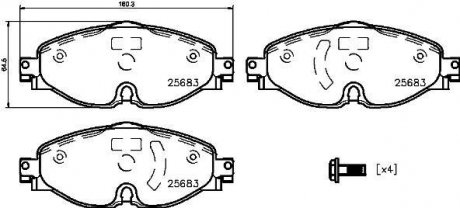 P 85 147 BREMBO Комплект тормозных колодок