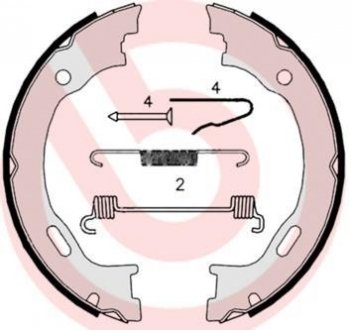 S 50 515 BREMBO Комплект тормозных колодок, стояночная тормозная система