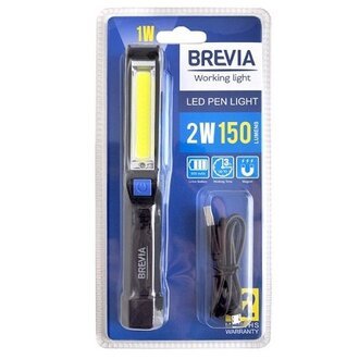 11220 BREVIA Фонарь для СТО для охоты для рыбалки светодиодный Brevia Pen Light 2W COB+1W LED 150lm 900mAh (11220)