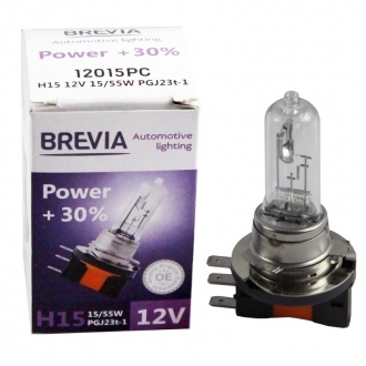 12015PC BREVIA Галогеновая лампа BREVIA H15 POWER +30% 12015PC